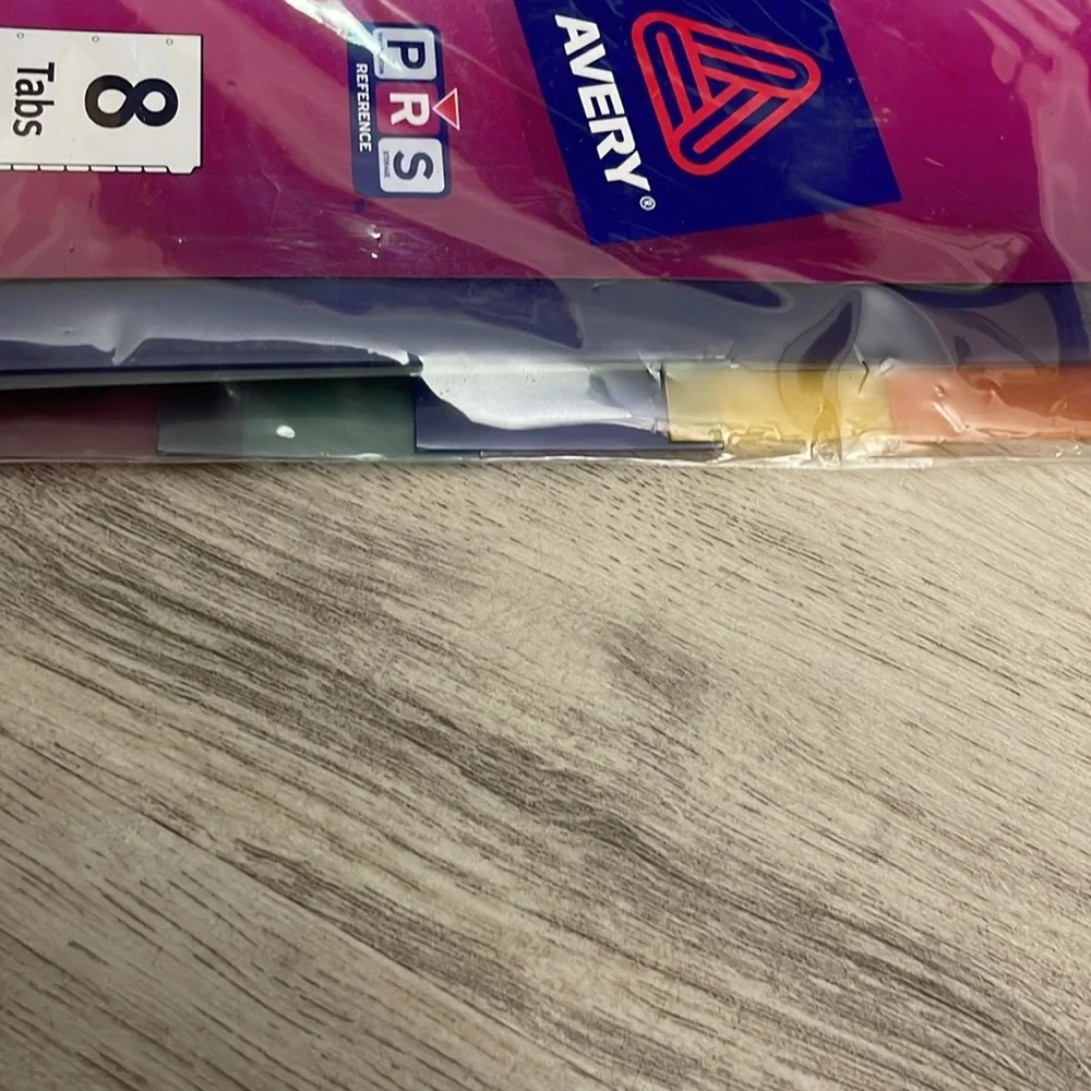 NWT Avery Insertable Big Tab Two Pocket Plastic Reference Dividers # 11907 8 Tab